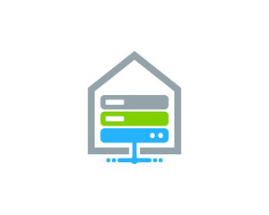 House Server Icon Logo Design Element