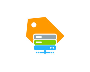 Server Label Icon Logo Design Element