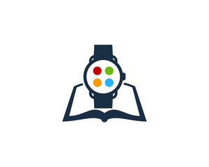Book Smartwatch Icon Logo Design Element