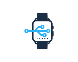 Smartwatch Tech Icon Logo Design Element