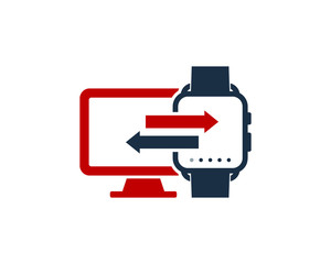 Smartwatch Sync Computer Icon Logo Design Element