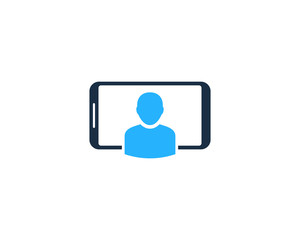 Smartphone People Icon Logo Design Element