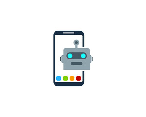 Smartphone Robot Icon Logo Design Element