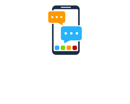 Smartphone Chat Icon Logo Design Element