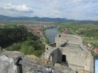 Fototapeta na wymiar View from Strechno castle, Slovakia