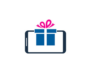 Gift Smartphone Icon Logo Design Element