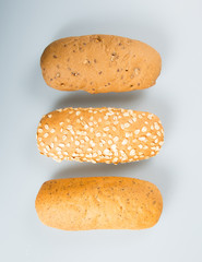 Bun or Hot dog bun on the background.