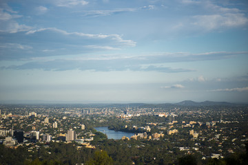 View of Brisbane and surrounding suburbs from Mount Coot-tha during the day
