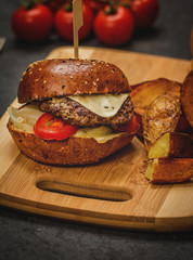 Cheeseburger with beef meat