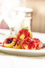 Czech blueberry dumplings