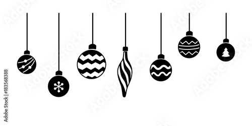 Download "Balls. Christmas decoration silhouette set. New Year ...