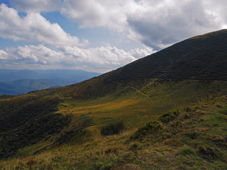 Carpatian mountains topview