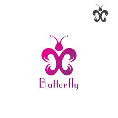 Butterfly logo template on a white background