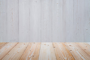 Dark wood background wall and floor. wooden texture for put product on top.