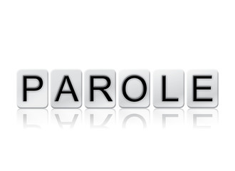 Parole Concept Tiled Word Isolated on White
