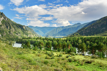 Fototapeta na wymiar View of Katun river. Altai Republic, Russia