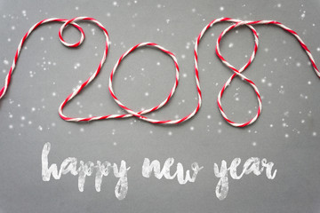 2018 happy new year on gray background