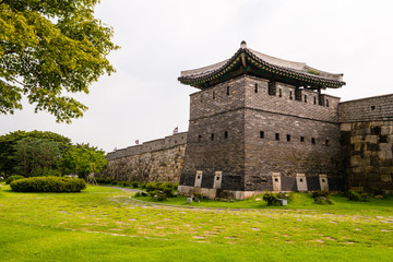 Fototapeta na wymiar Suwon, South Korea - Hwaseong Fortress, Korea’s World Heritage.