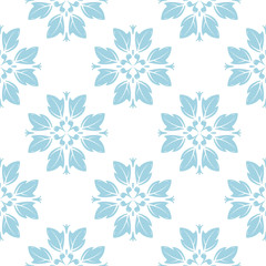 Light blue and white floral seamless pattern