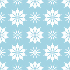 White floral seamless pattern on navy blue background