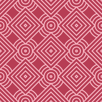 Red Geometric Print. Seamless Pattern