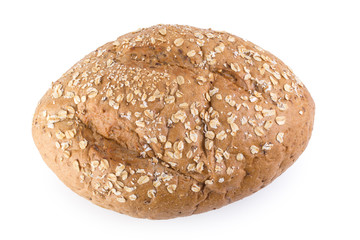 freshly baked bread isolated on white background