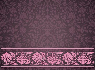wedding card design, paisley floral pattern , India