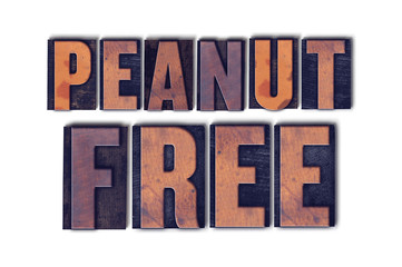 Peanut Free Concept Isolated Letterpress Word