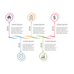 Modern clean business circle DNA style timeline banner. Vector. can be used for workflow layout, diagram, number step up options, web design, infographics