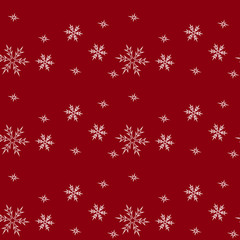 Christmas seamless pattern with snowflakes, vector background