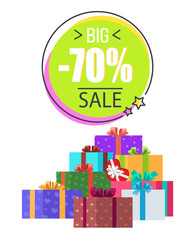 Obraz premium Big Sale -70 off Promotion Vector Illustration