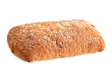 Chiabata bread bun on white
