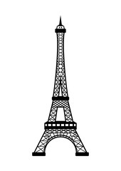 Fototapeta na wymiar Sketch of Paris - Line Art Eiffel Tower Illustration Logo Symbol