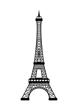 Sketch of Paris - Line Art Eiffel Tower Illustration Logo Symbol