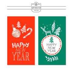 Naklejka premium New year vector illustration