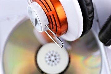 An concept Image of a headphone with a Music CD