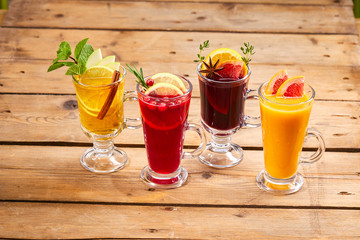 set of winter drinks