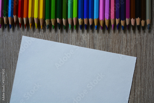 Set Of Colored Pencils And A Sketch Pad Stock Photo And