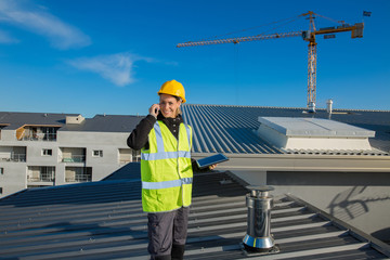 female engineer on rooftop