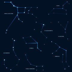 set of constellations. can be used in website design, postcards, patterns, etc.