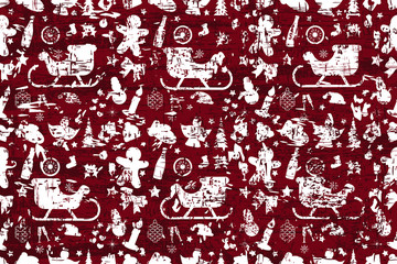  pattern of elements for the new year. Christmas decorations. Brush stroke. It can be used for backgrounds, websites, brochures, postcards, etc.