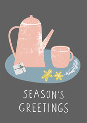 Christmas Card, Season's greetings illustration - 183580963