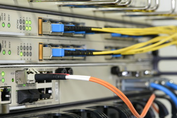 Optical network cables and devices in technology data center