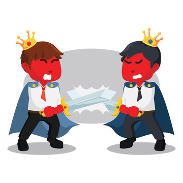 Battle between red business king– stock illustration
