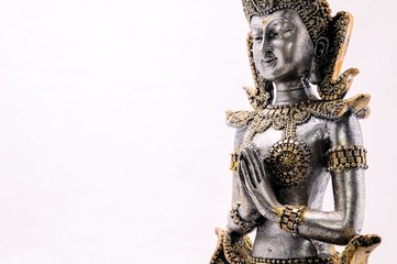 Oriental Asian Statue on a White Background