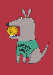 Basketball player. Vector illustration. Print design on a T-shirt.