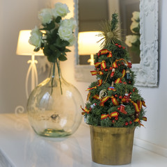 Spain Flag Ornate Christmas Tree