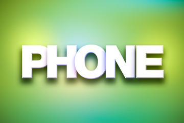 Phone Theme Word Art on Colorful Background