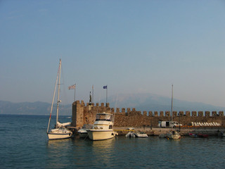 Fototapeta premium Nafpaktos harbor at Acarnania and Aetolia Greece