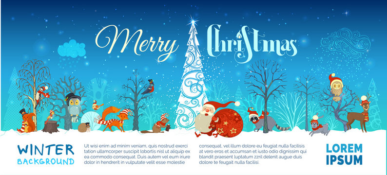 Vector Merry Christmas background.
